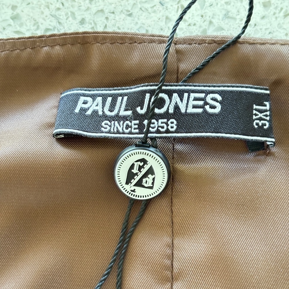 Paul Jones Wool Blend Brown Tweed Herringbone Waistcoat Vest 3XL Classic Preppy - Picture 11 of 12
